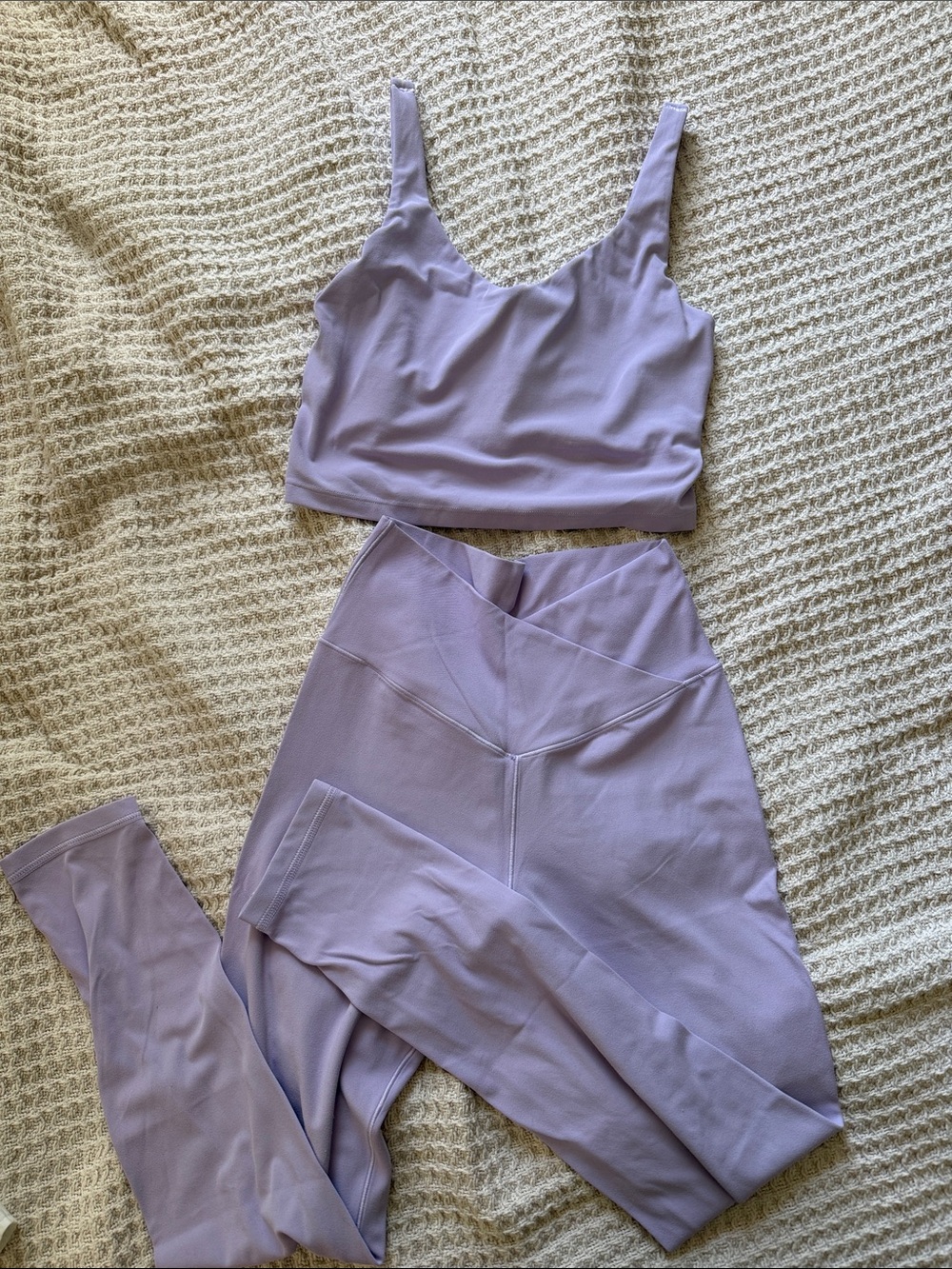 aerie Lilac High-Waist V-Band Legging & Crop Tank Set
